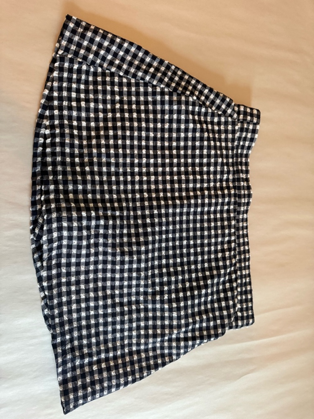 Jcrew navy and White Gingham swim skirt